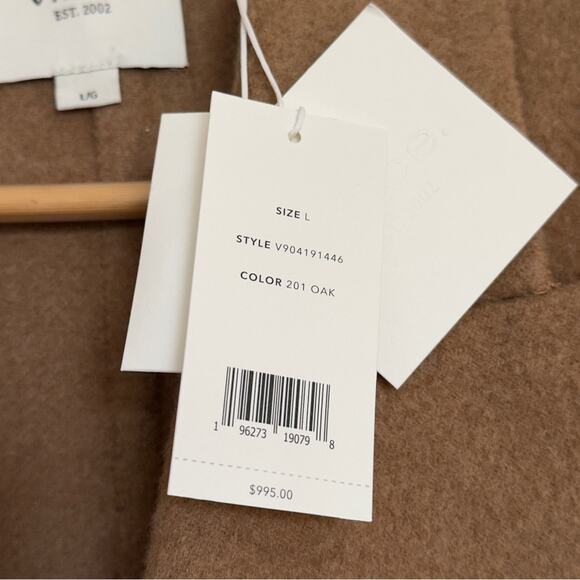 NWT $995 VINCE Double Breasted Notch Collar Wool Blend Soft Coat Size Large - Picture 5 of 11